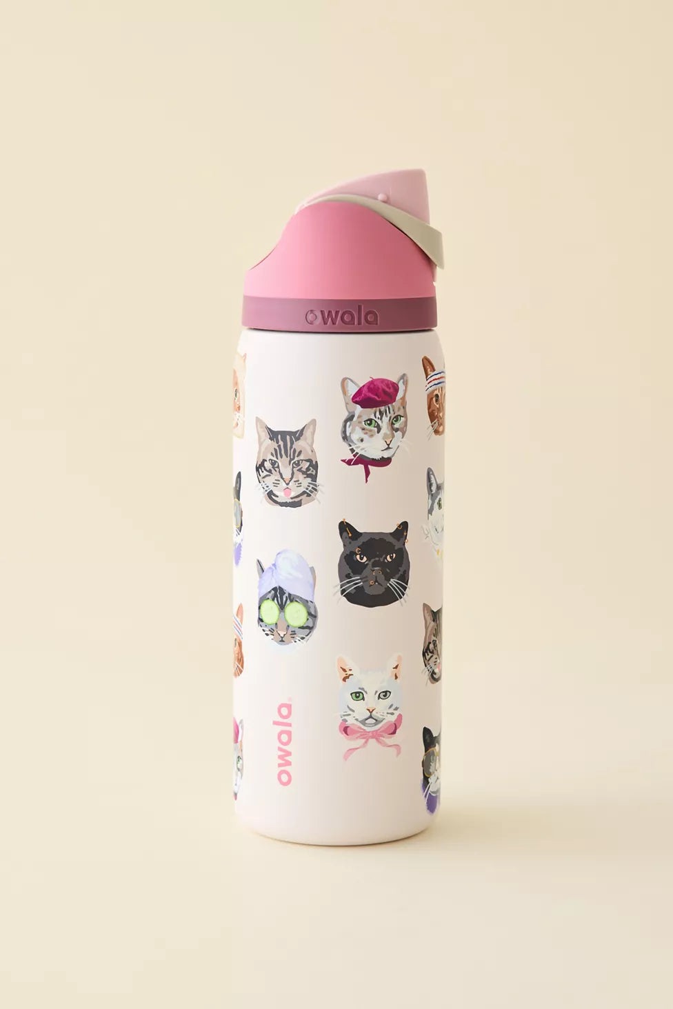 Owala UO Exclusive Cat Collage FreeSip 32 oz Water Bottle NudeFace Chile