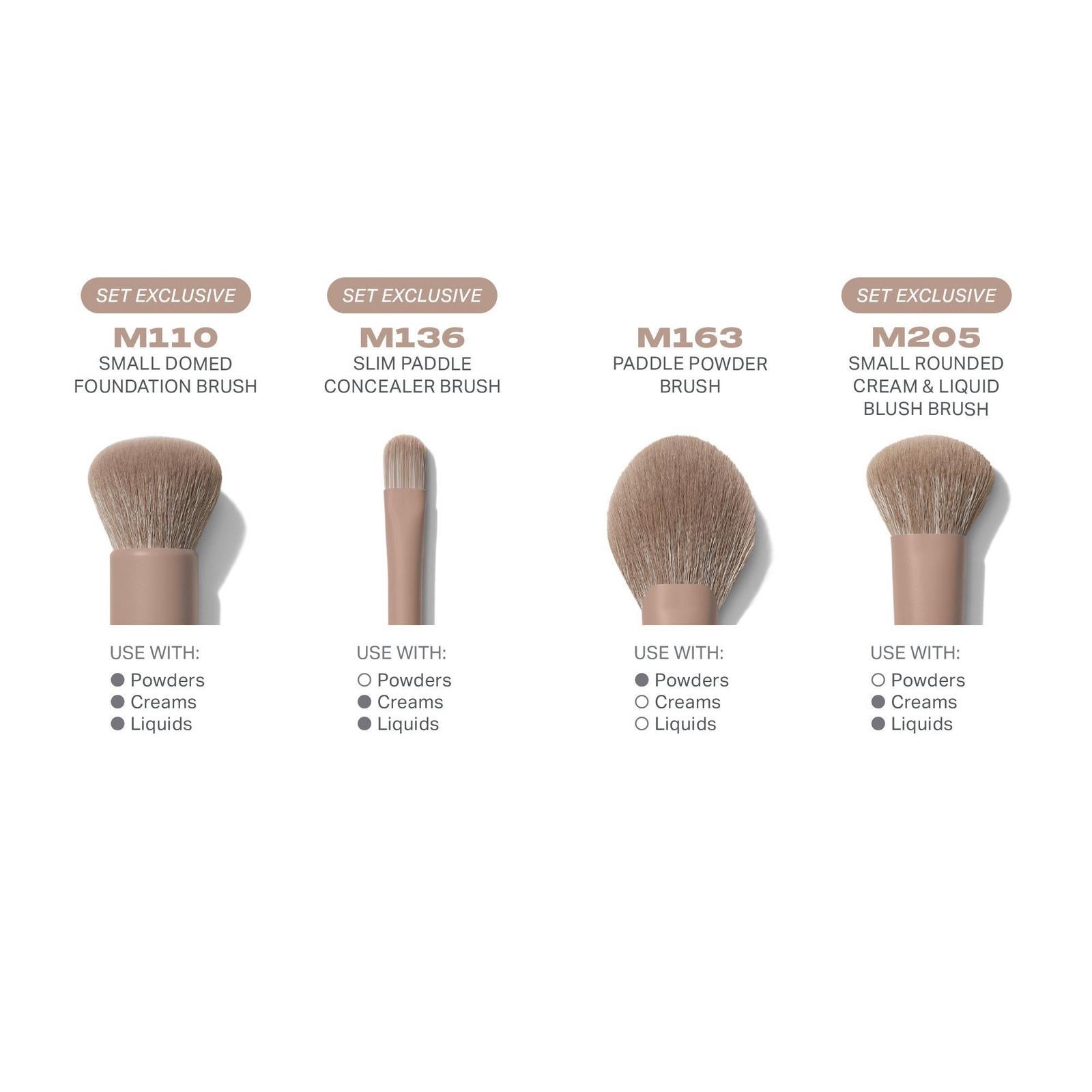 Iced Mocha 4-Piece Face Brush Set NudeFace Chile