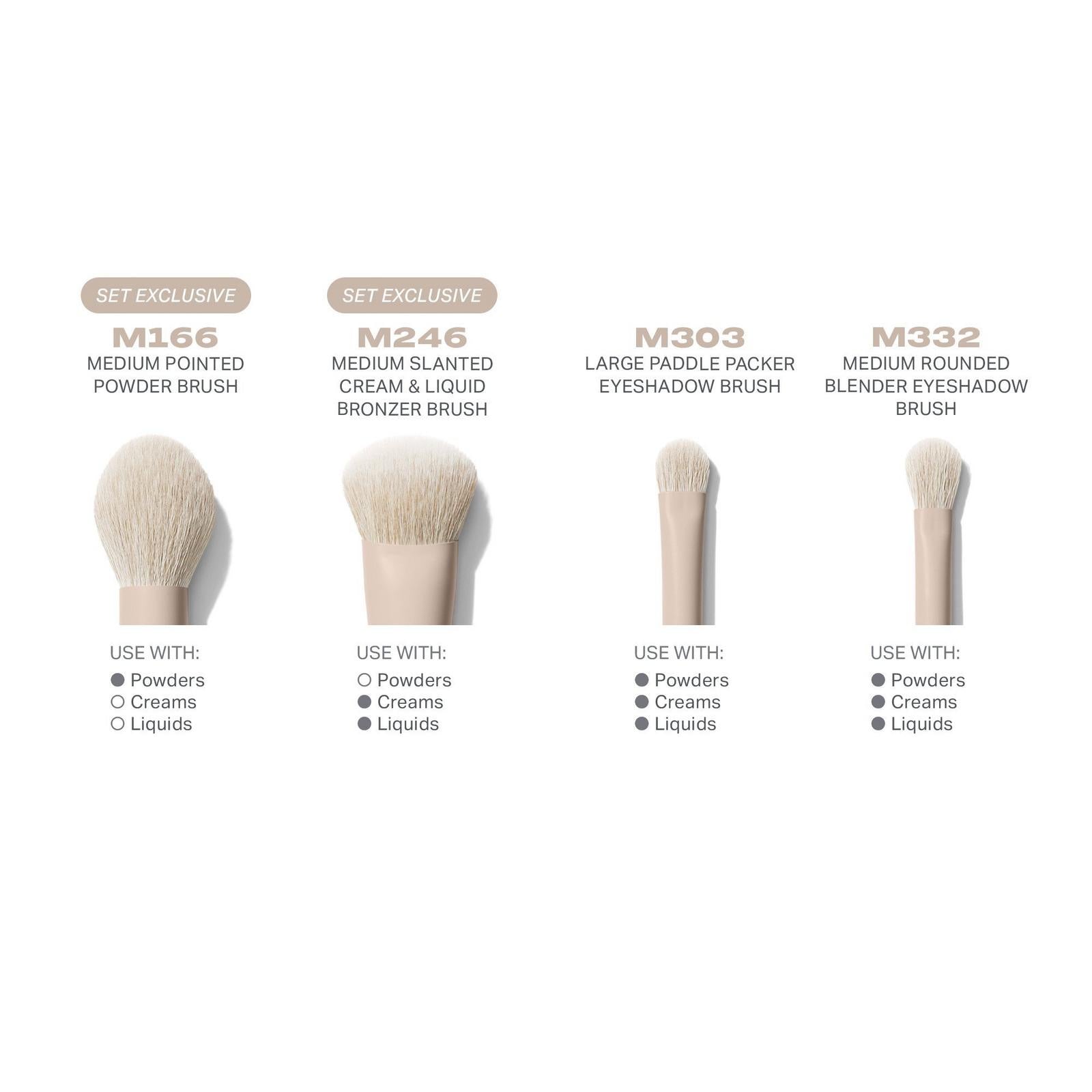 Oat Latte 5-Piece Face & Eye Brush Set NudeFace Chile
