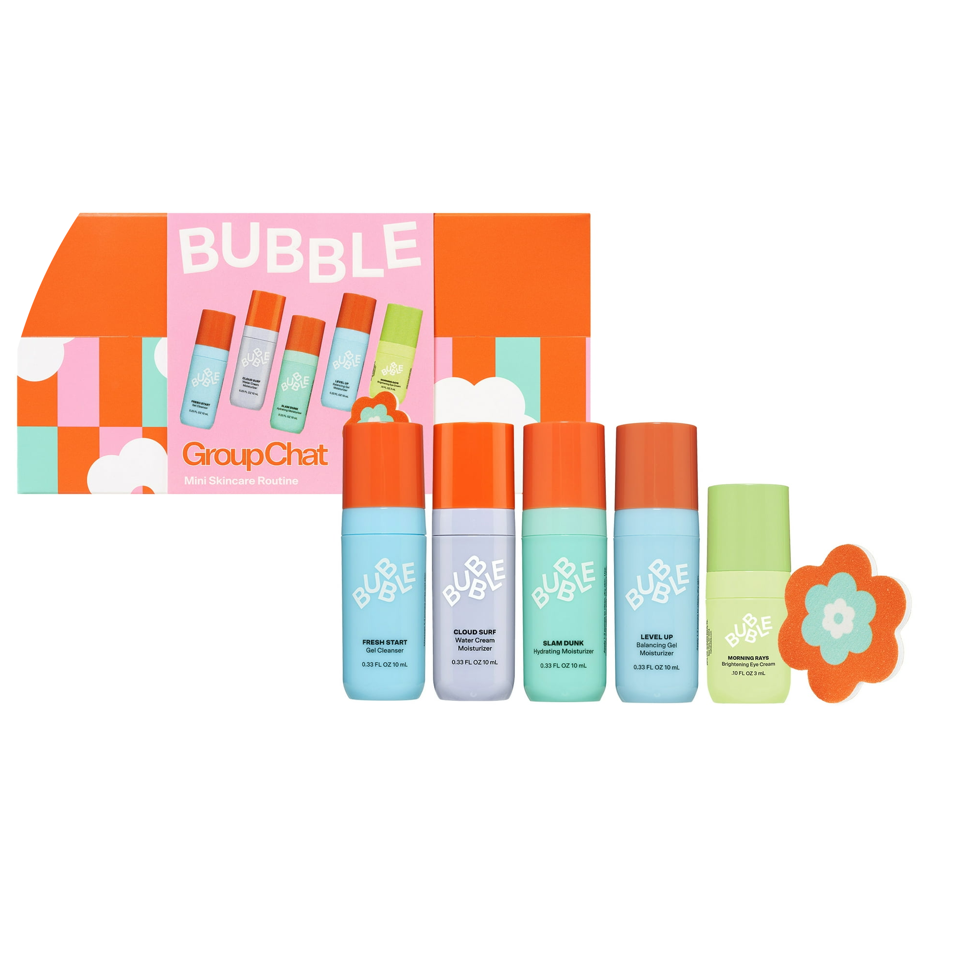 Bubble Skincare Group Chat Mini Routine 6-Piece Set