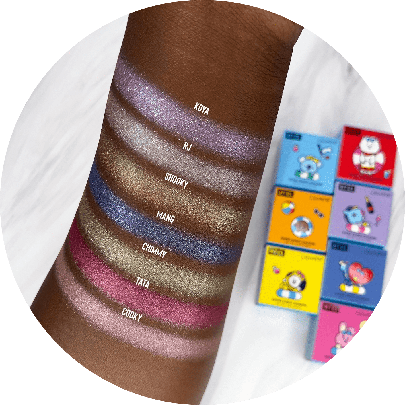 Colourpop x BT21 Super Shock Shadow NudeFace Chile