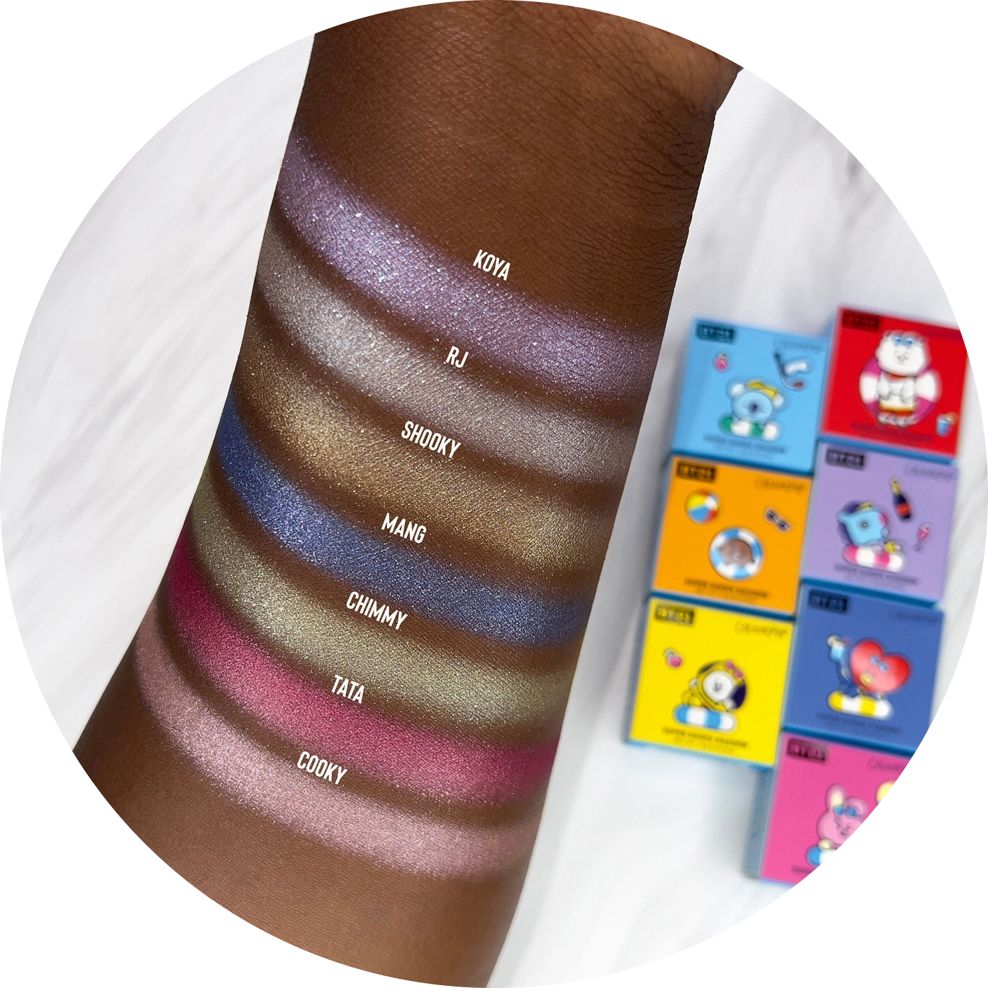 Colourpop x BT21 Super Shock Shadow NudeFace Chile