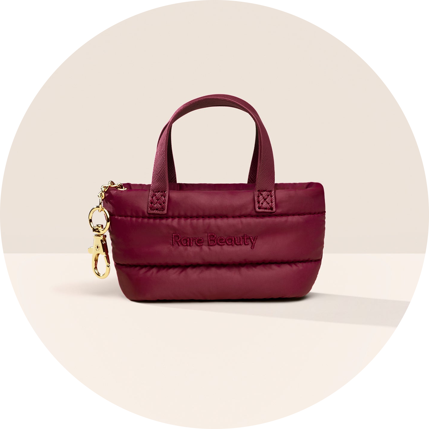 Mini Puffy Tote Keychain - Merlot