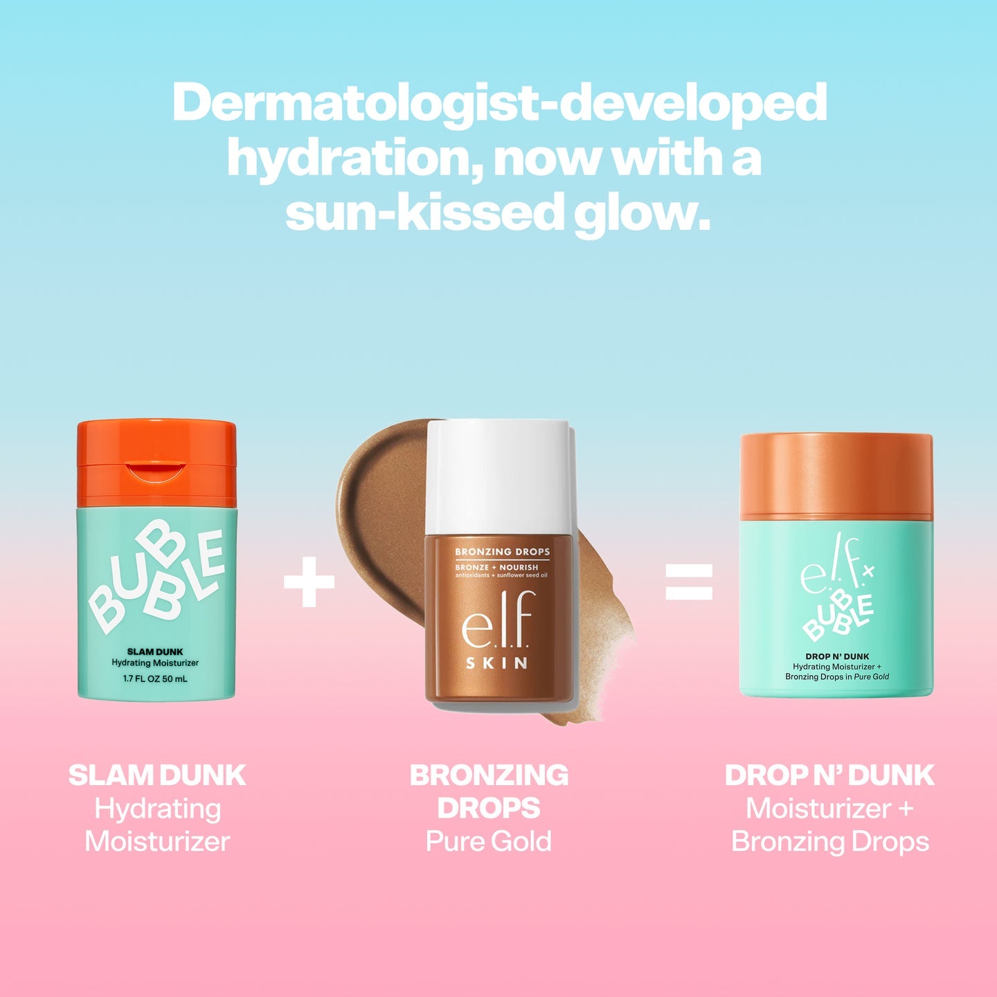 Drop N’ Dunk Bronzing Drops + Slam Dunk Hydrating Moisturizer NudeFace Chile