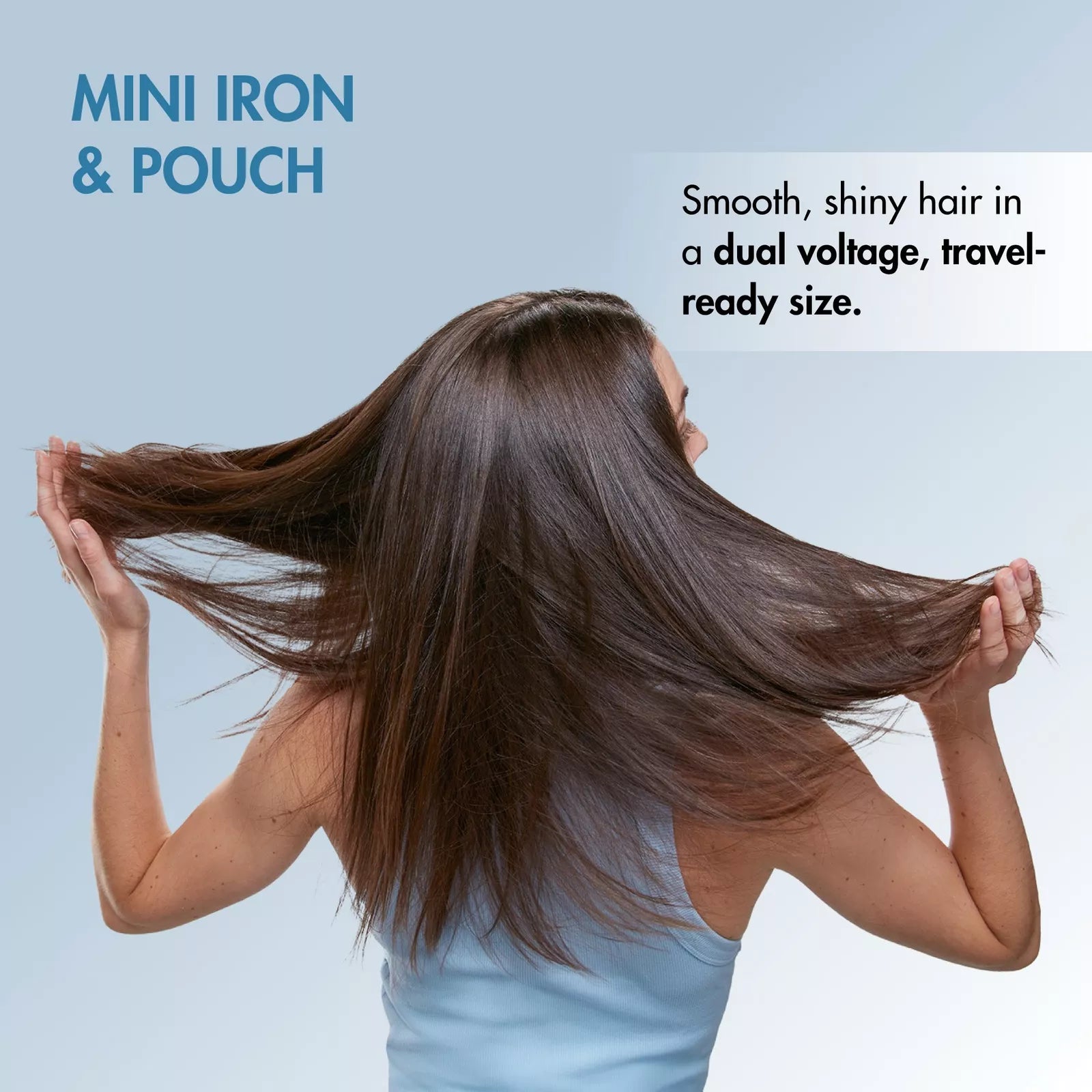 Mini Straightening Iron with Travel Pouch