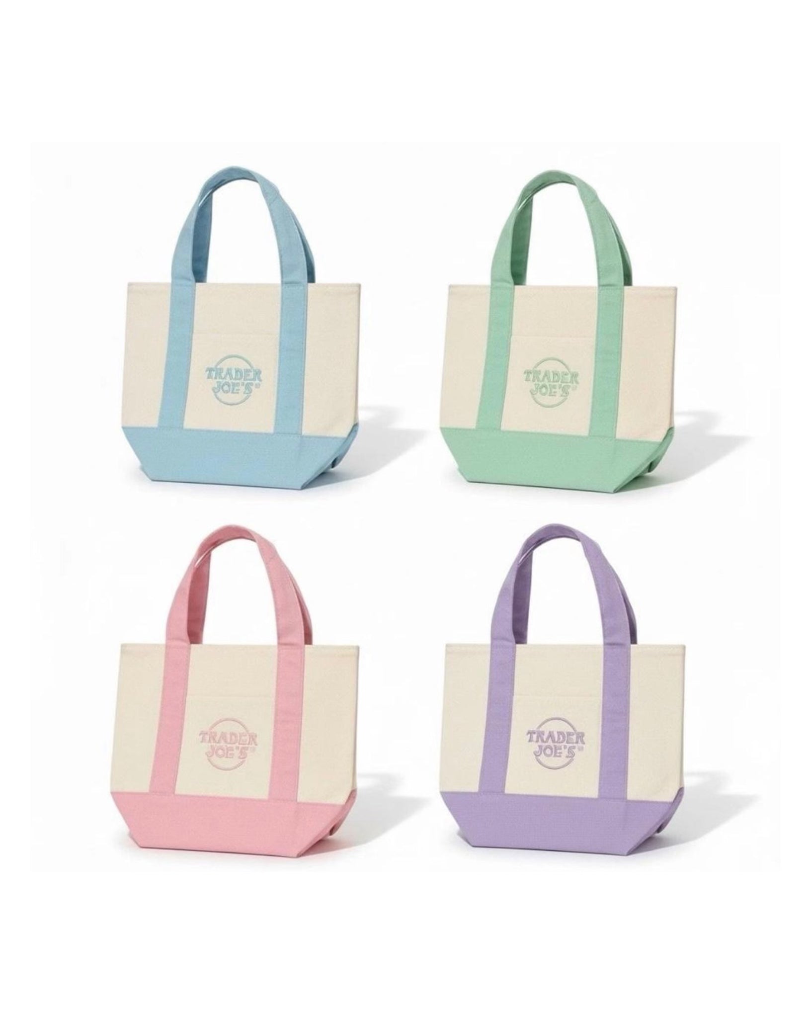 Mini Pastel Canvas Tote Bags