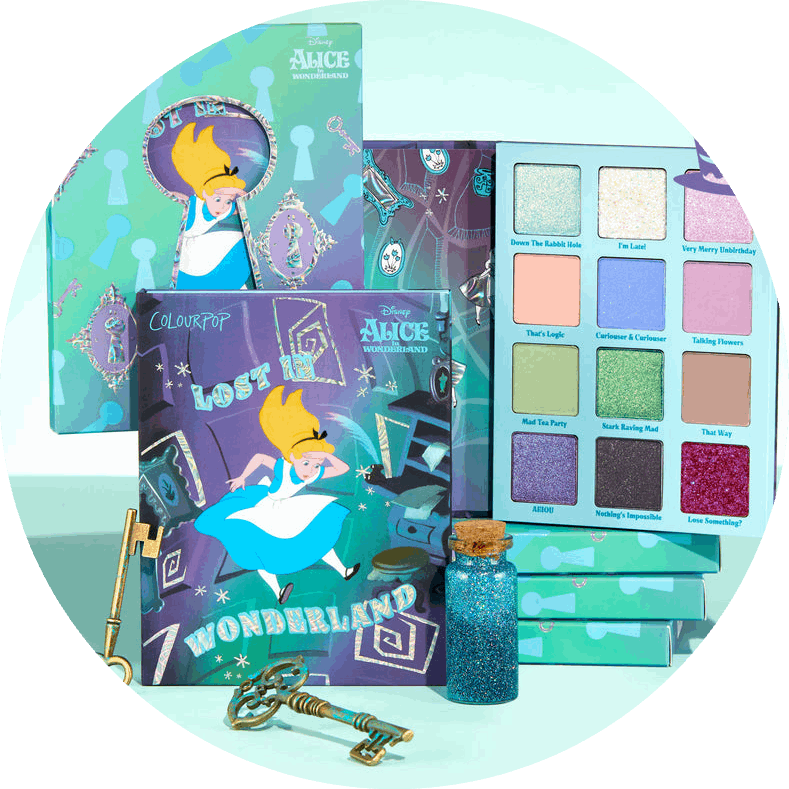 alice in wonderland x colourpop collection NudeFace Chile
