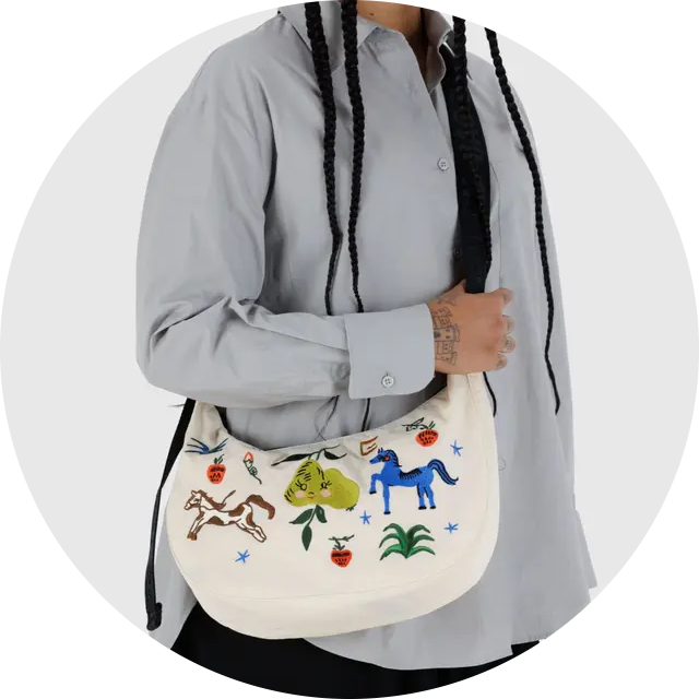Medium Nylon Crescent Bag