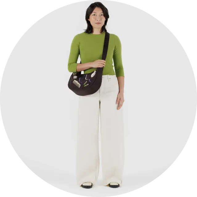 Medium Nylon Crescent Bag