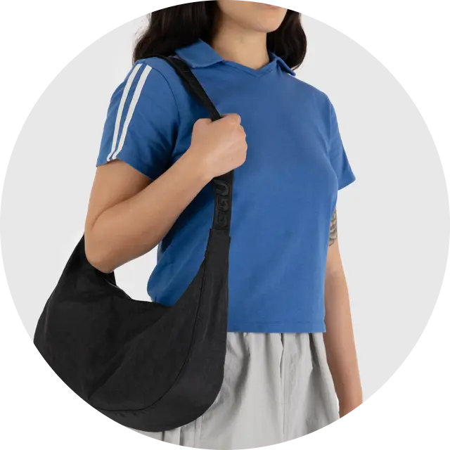 Medium Nylon Crescent Bag