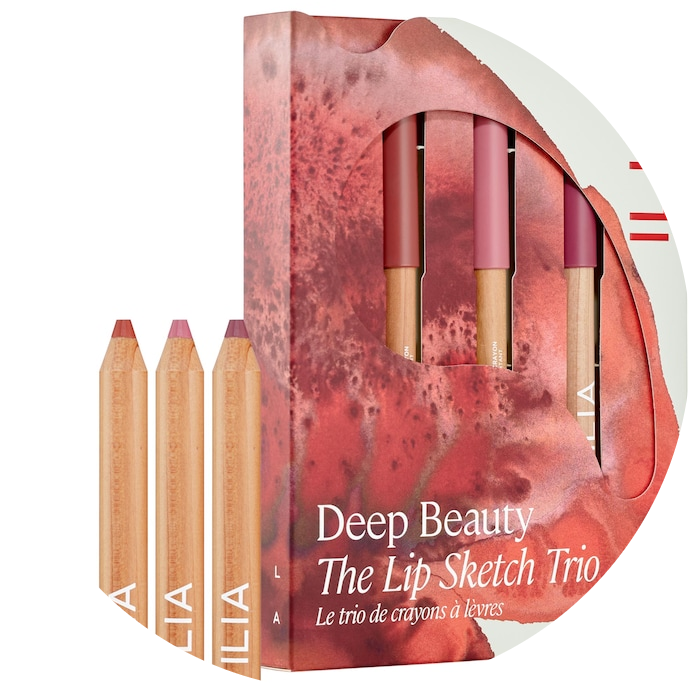 Mini Lip Sketch Trio - Long-Wear Lipstick + Lipliner Crayons