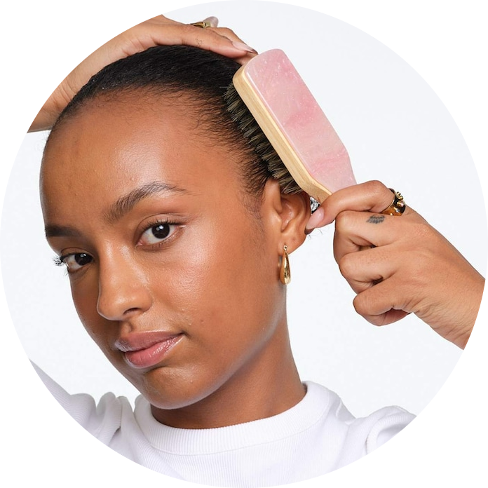 Mini Boar Bristle Hair Brush in Pink Sugar