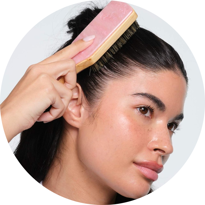 Mini Boar Bristle Hair Brush in Pink Sugar