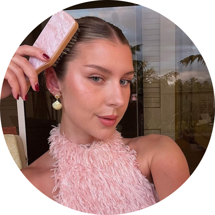 Mini Boar Bristle Hair Brush in Pink Sugar
