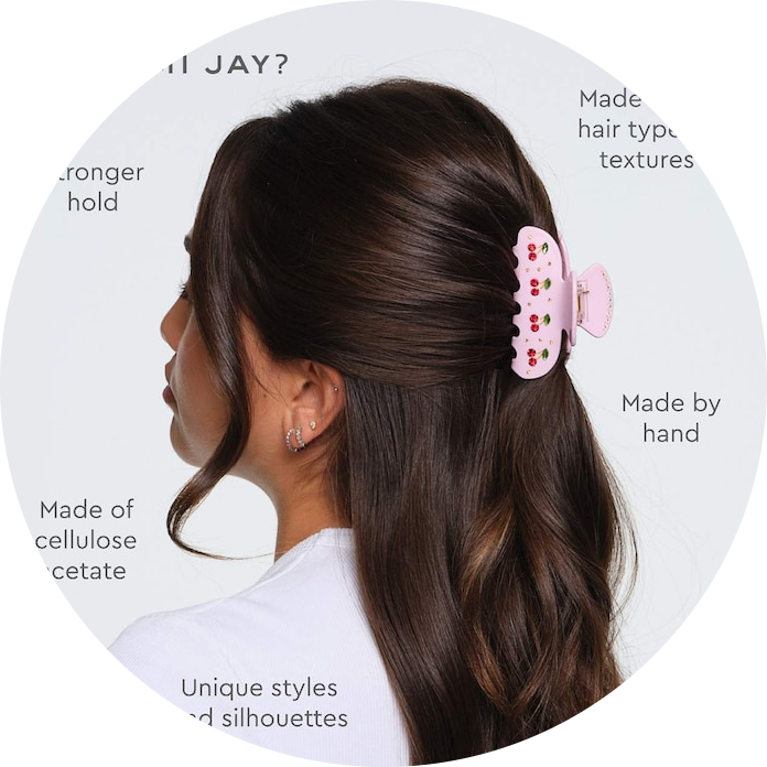 Sweetheart Hair Claw Clip in Pink Cherry Pie