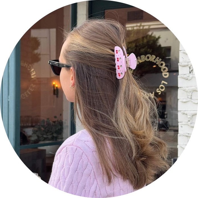 Sweetheart Hair Claw Clip in Pink Cherry Pie