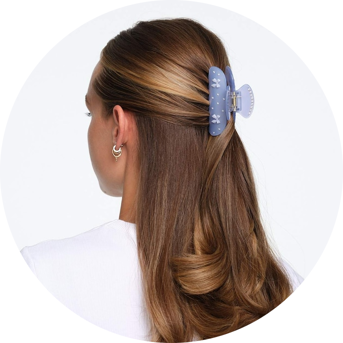 Sweetheart Hair Claw Clip in Blue Ribbon