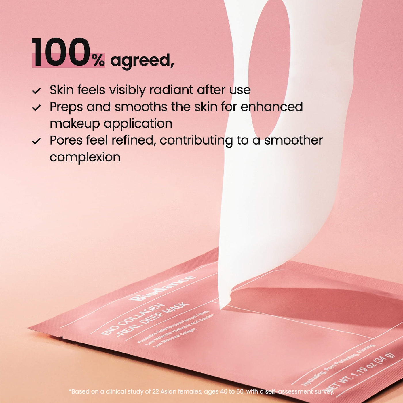 Bio Collagen Real Deep Mask for Pore Minimizing & Firming Care NudeFace Chile