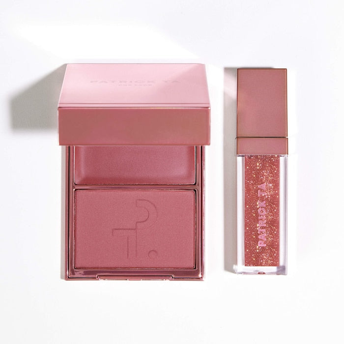 Patrick's Glow and Gloss Set: Major Headlines Blush Duo and Plumping Lip Gloss Makeup Gift Set