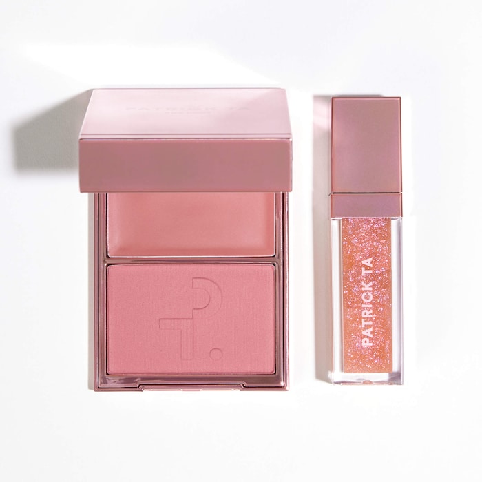 Patrick's Glow and Gloss Set: Major Headlines Blush Duo and Plumping Lip Gloss Makeup Gift Set