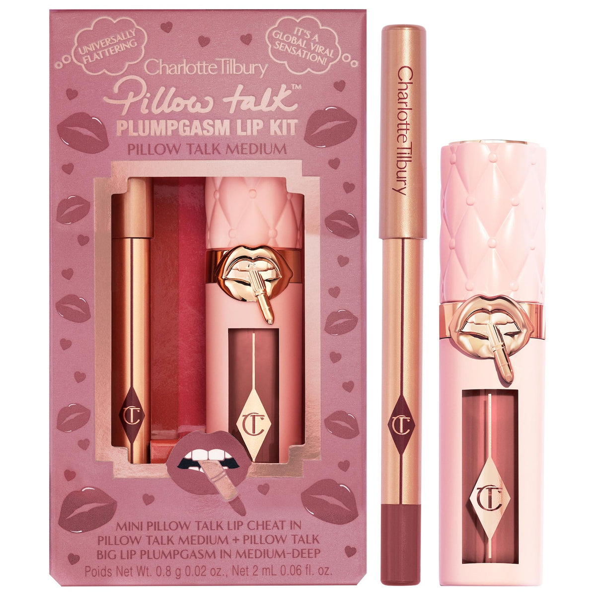 Mini Pillow Talk Plumpgasm Lip Liner and Lip Gloss Set NudeFace Chile