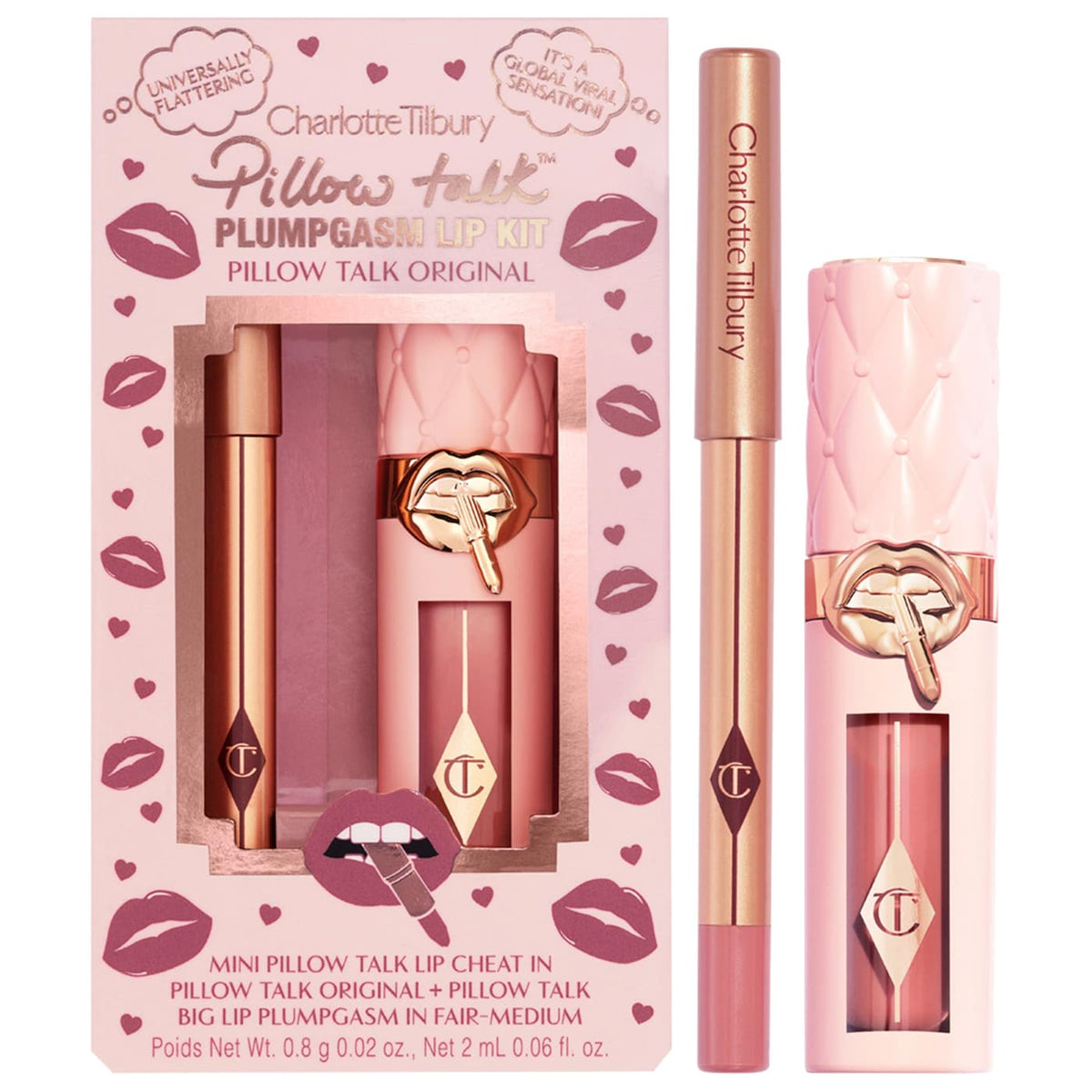 Mini Pillow Talk Plumpgasm Lip Liner and Lip Gloss Set NudeFace Chile