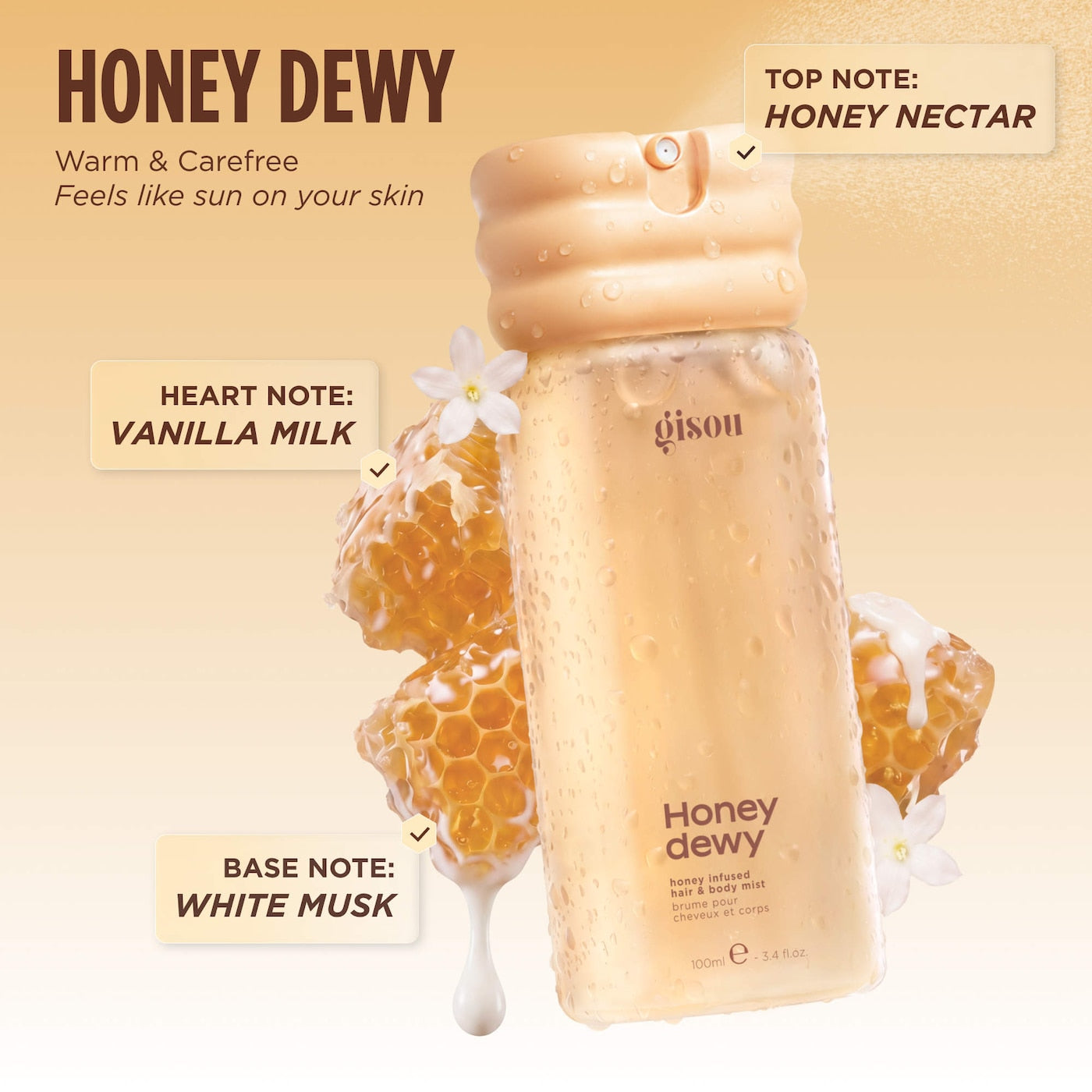 Honey Dewy Honey Infused Hair & Body Mist NudeFace Chile