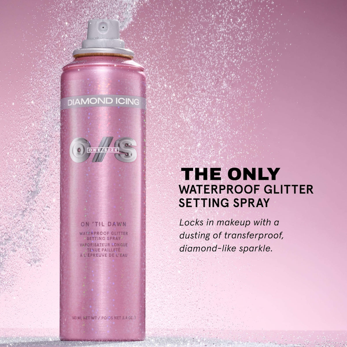 On 'Til Dawn Diamond Icing Glitter Waterproof Setting Spray NudeFace Chile