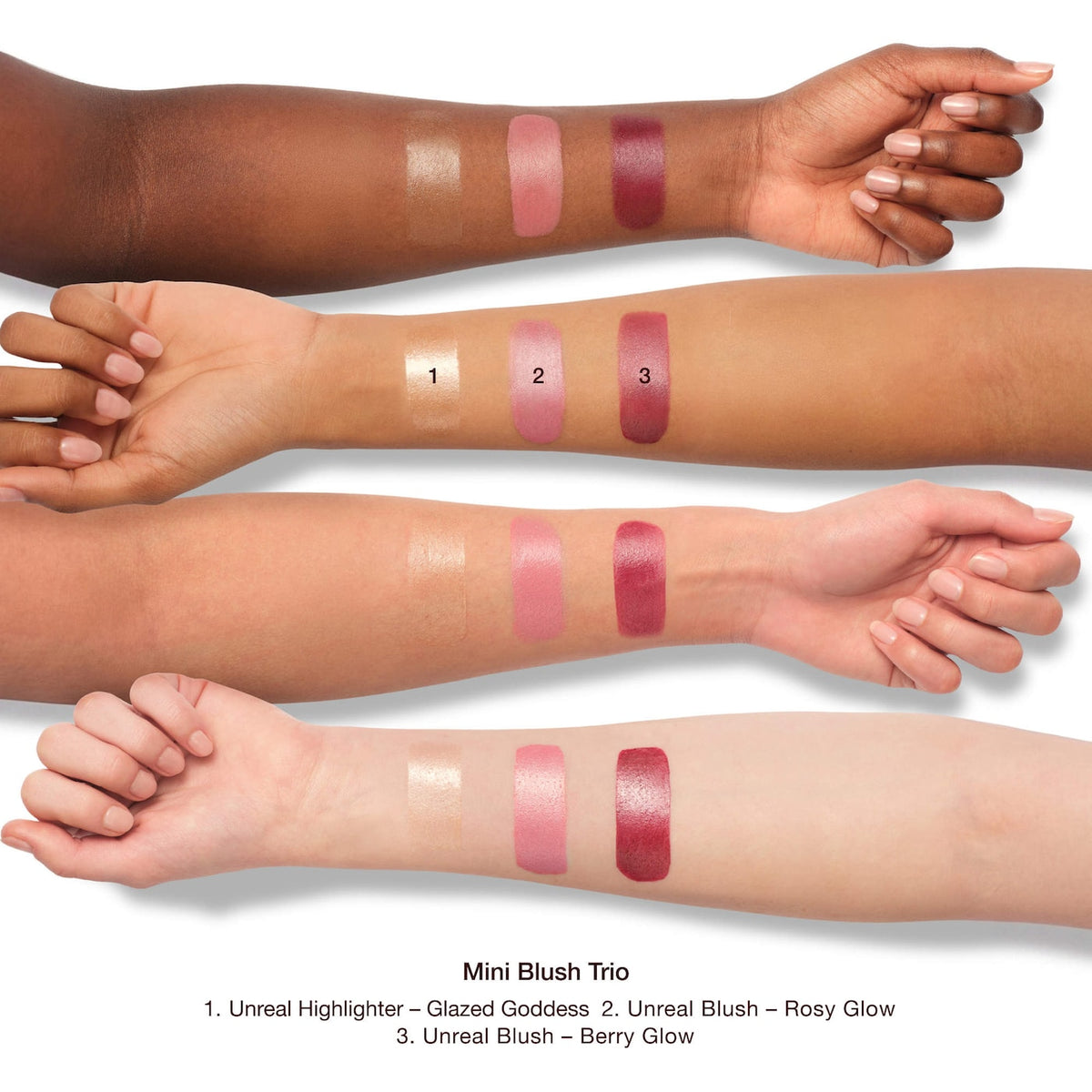 Mini Unreal Blush + Glow Trio NudeFace Chile