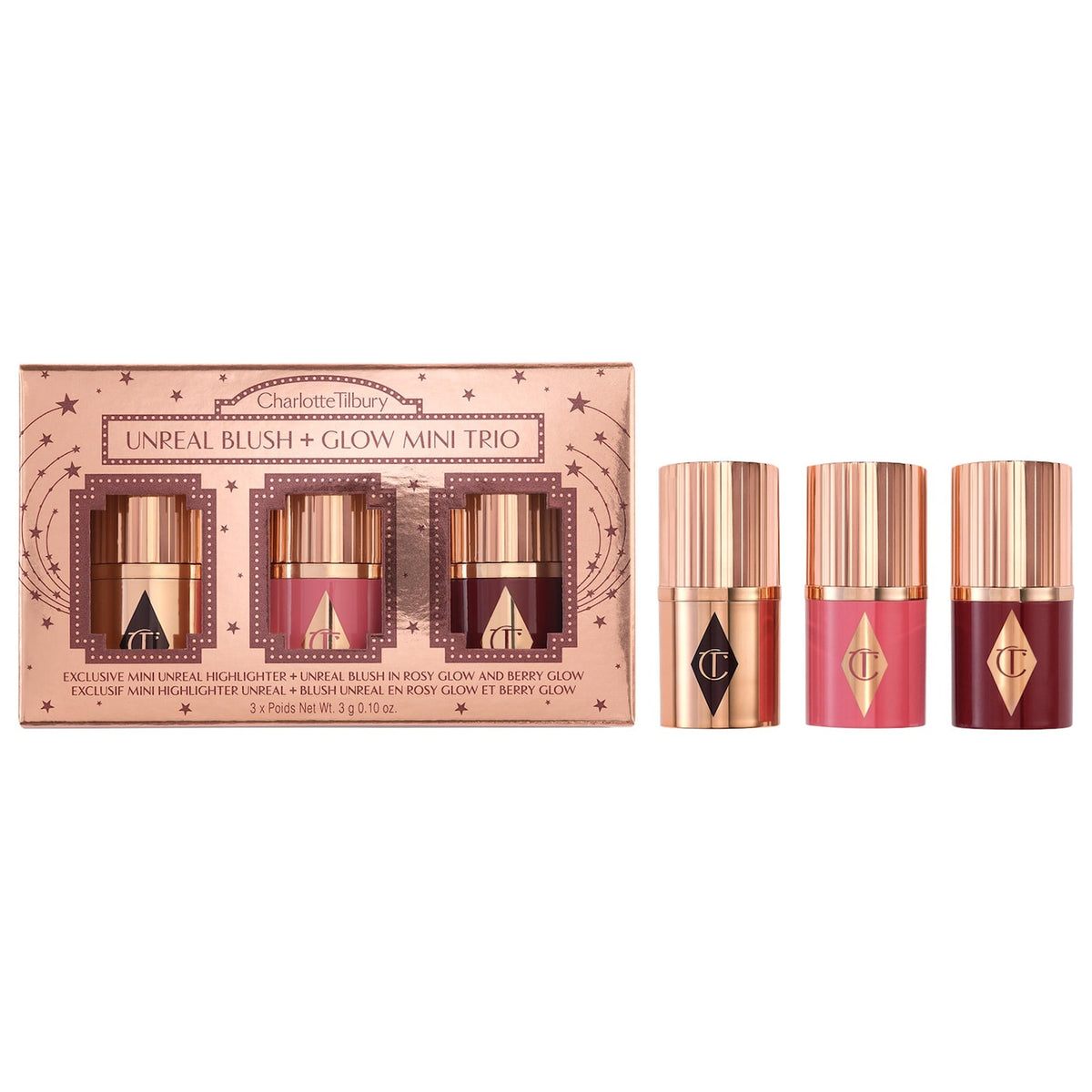 Mini Unreal Blush + Glow Trio NudeFace Chile