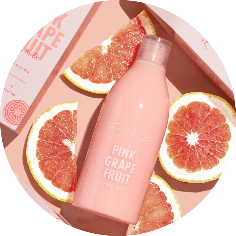 Pink grapefruit body milk NudeFace Chile